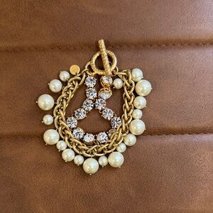 Elegant Gold and  faux Pearl Pendant bracelet Spartina 449